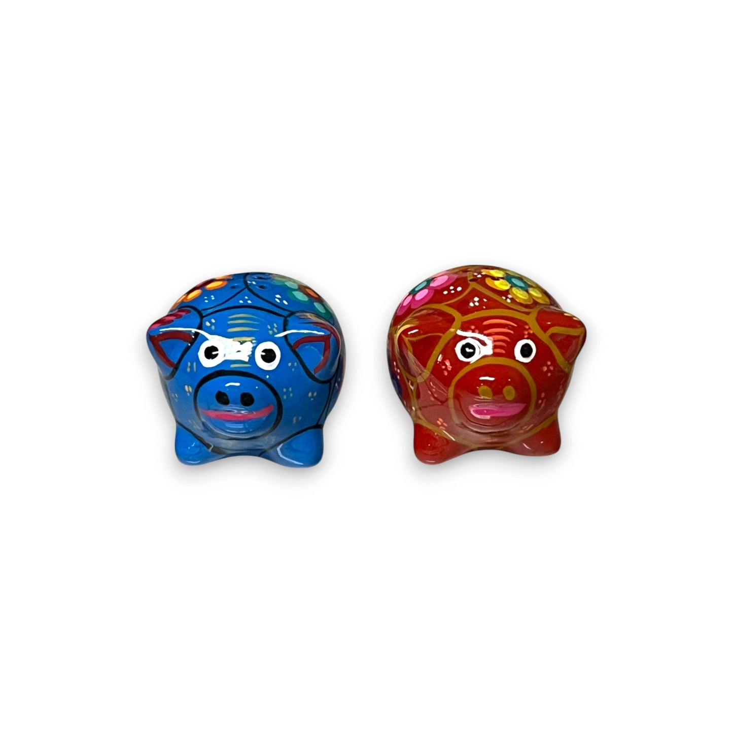 Set of 2 Pig Salt and Pepper Shakers | Hand-Painted Mexican Pottery
