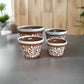 Set of 4 Talavera Flower Pots | Brown & White Terracotta Planters