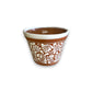 Set of 4 Talavera Flower Pots | Brown & White Terracotta Planters