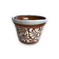 Set of 4 Talavera Flower Pots | Brown & White Terracotta Planters