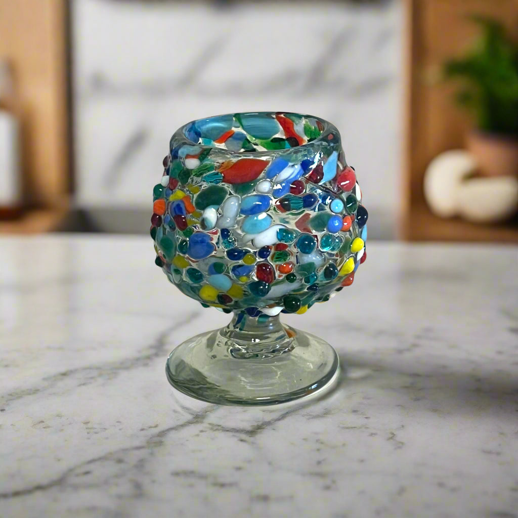 Confetti Rock Shot Glass | Handcrafted Mexican Cognac-Style Glass