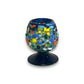 Confetti Rock Shot Glass | Blue Rim Cognac Style