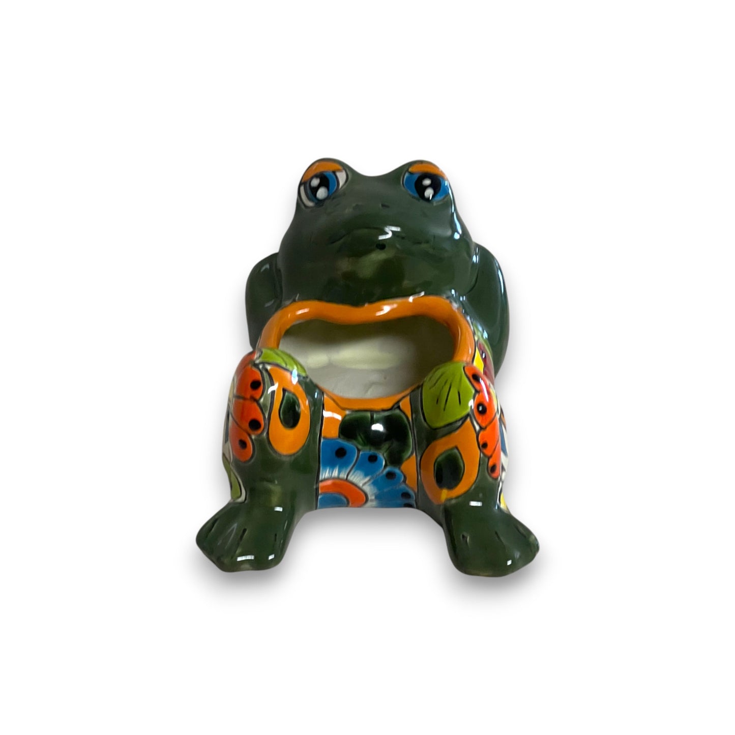 Talavera Frog Planter | Hand-Painted Mexican Ceramic Pot