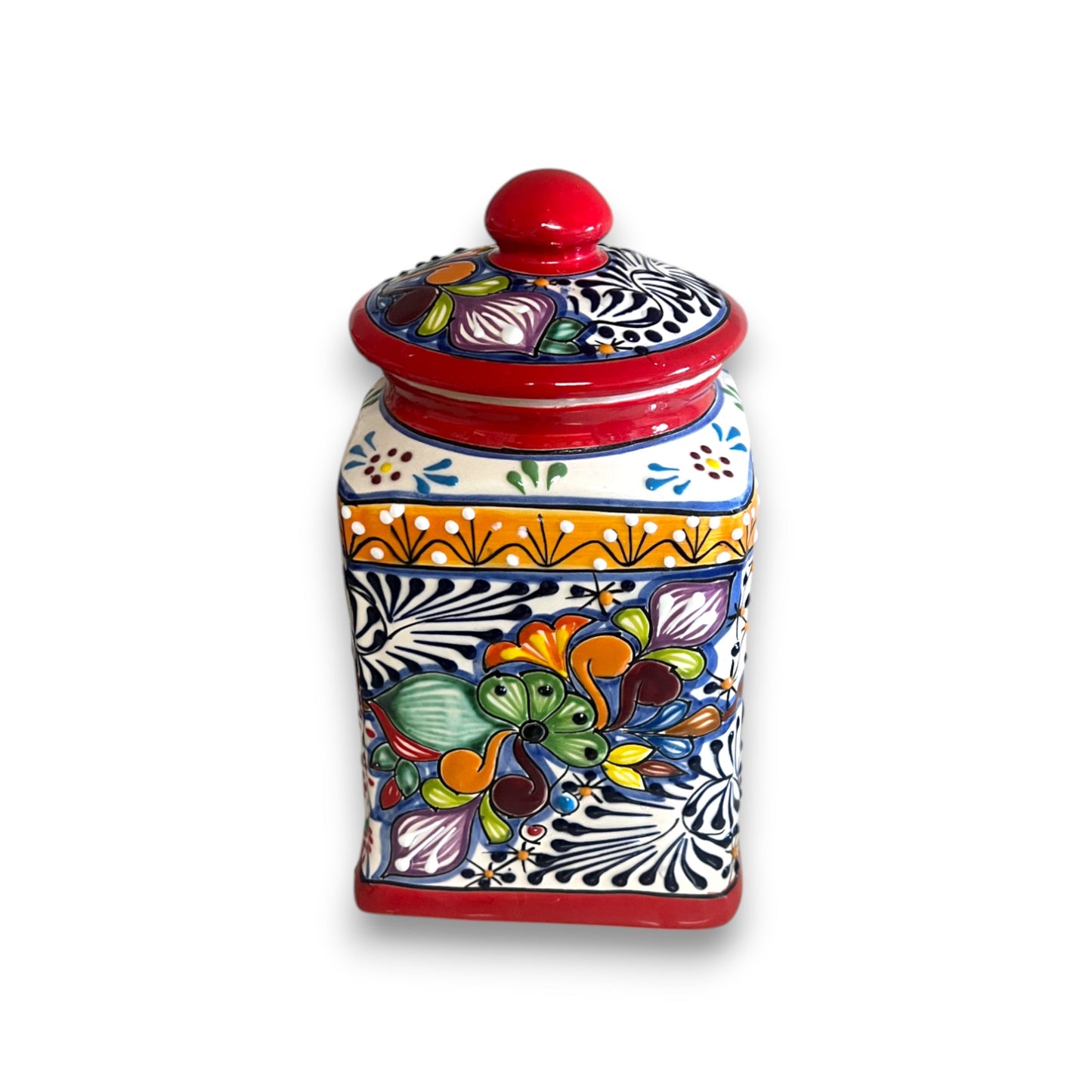 Red Talavera Canister Set | Hand-Painted Mexican Kitchen Jars