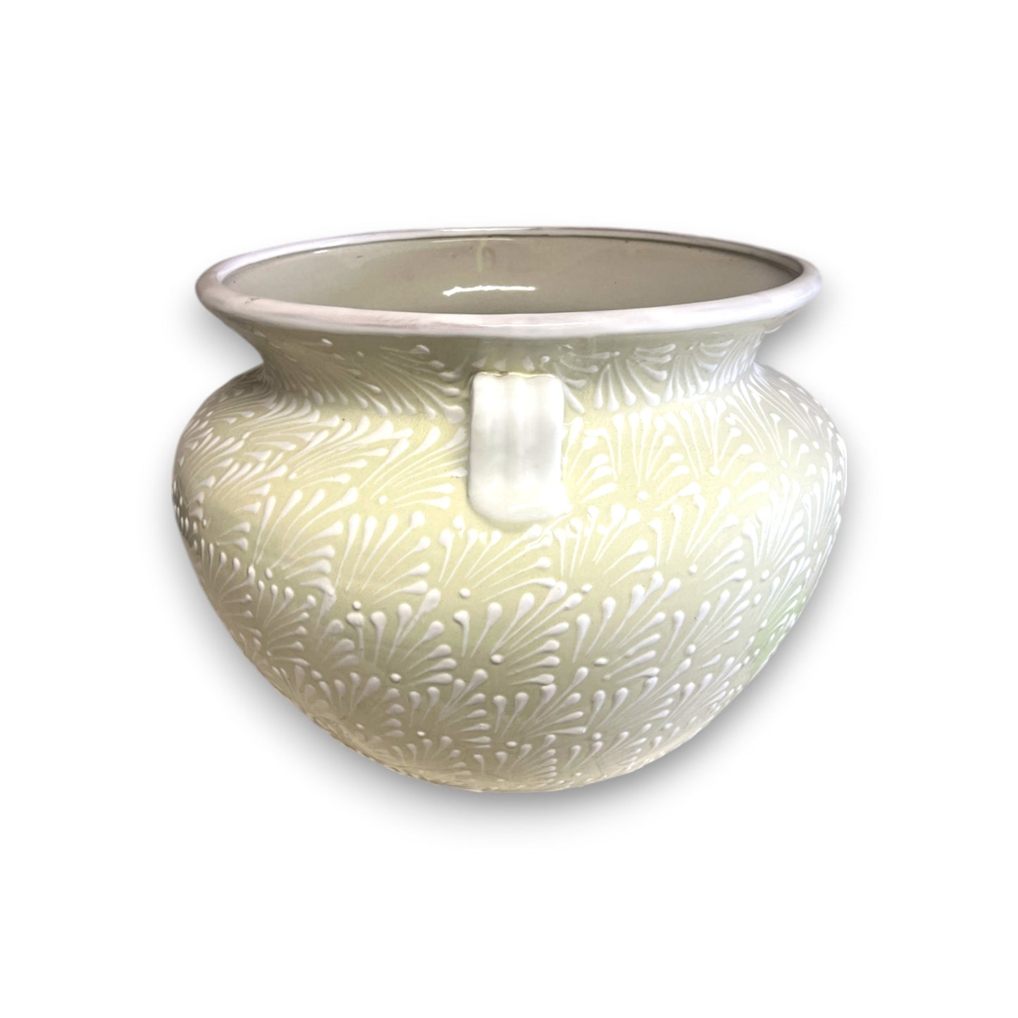 XL Talavera Flower Pot | White Handcrafted Mexican Planter