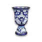 XL Talavera Planter | Hand-Painted Blue Pedestal Flower Pot