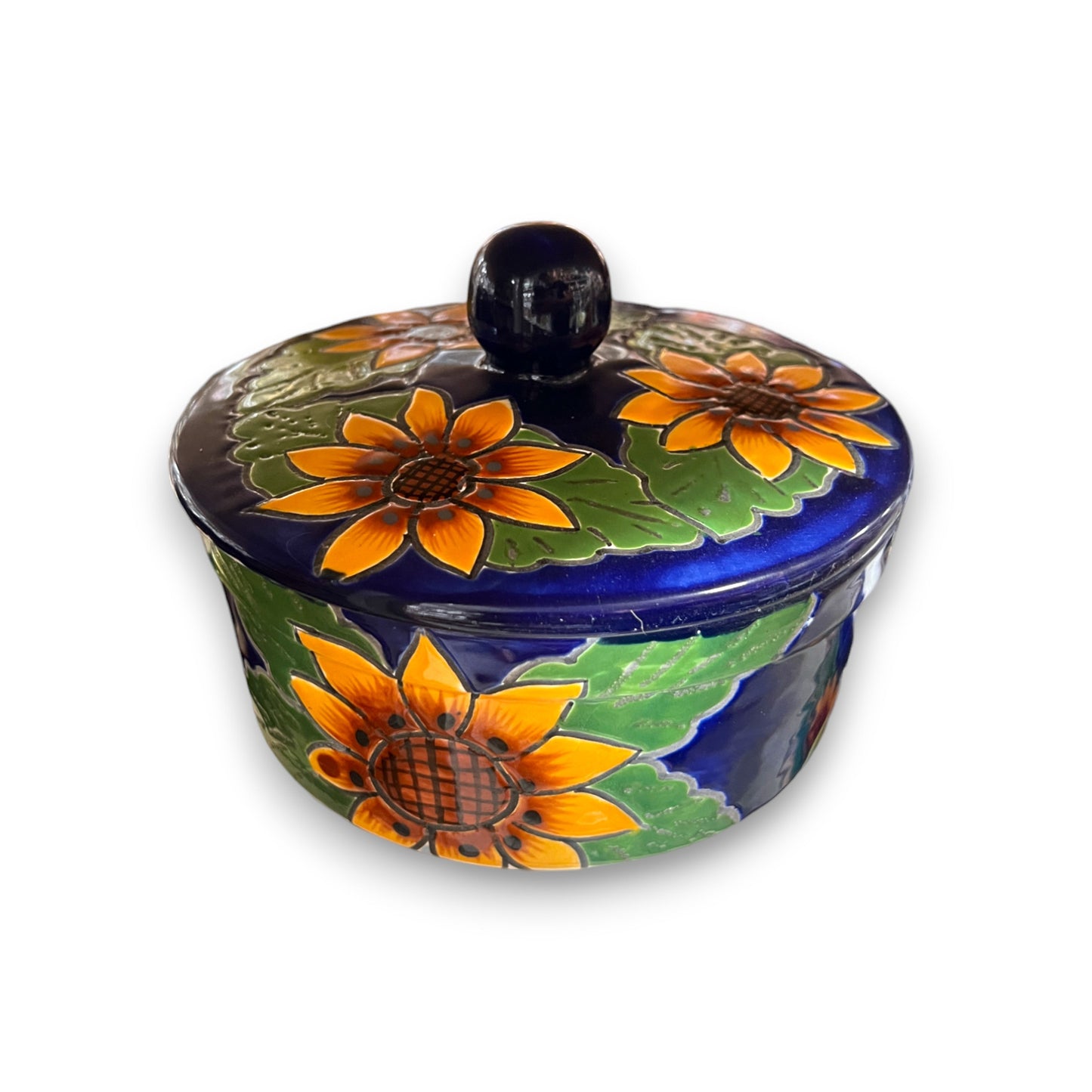 Talavera Tortilla Warmer | Handmade Sunflower Mexican Pottery
