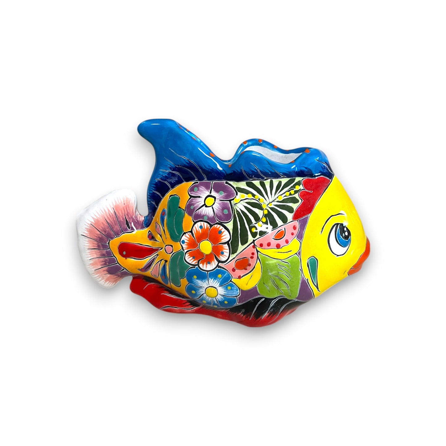 Talavera Fish Planter | Hand-Painted Colorful Mexican Pottery