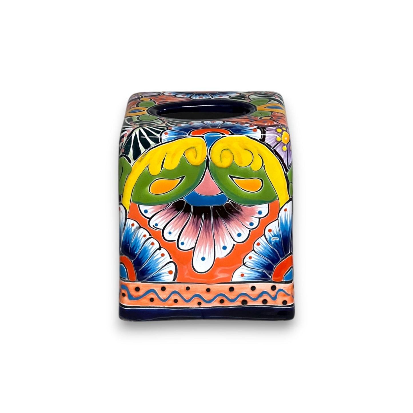 Talavera Tissue Box Cover | Colorful Hand-Painted Bathroom Decor