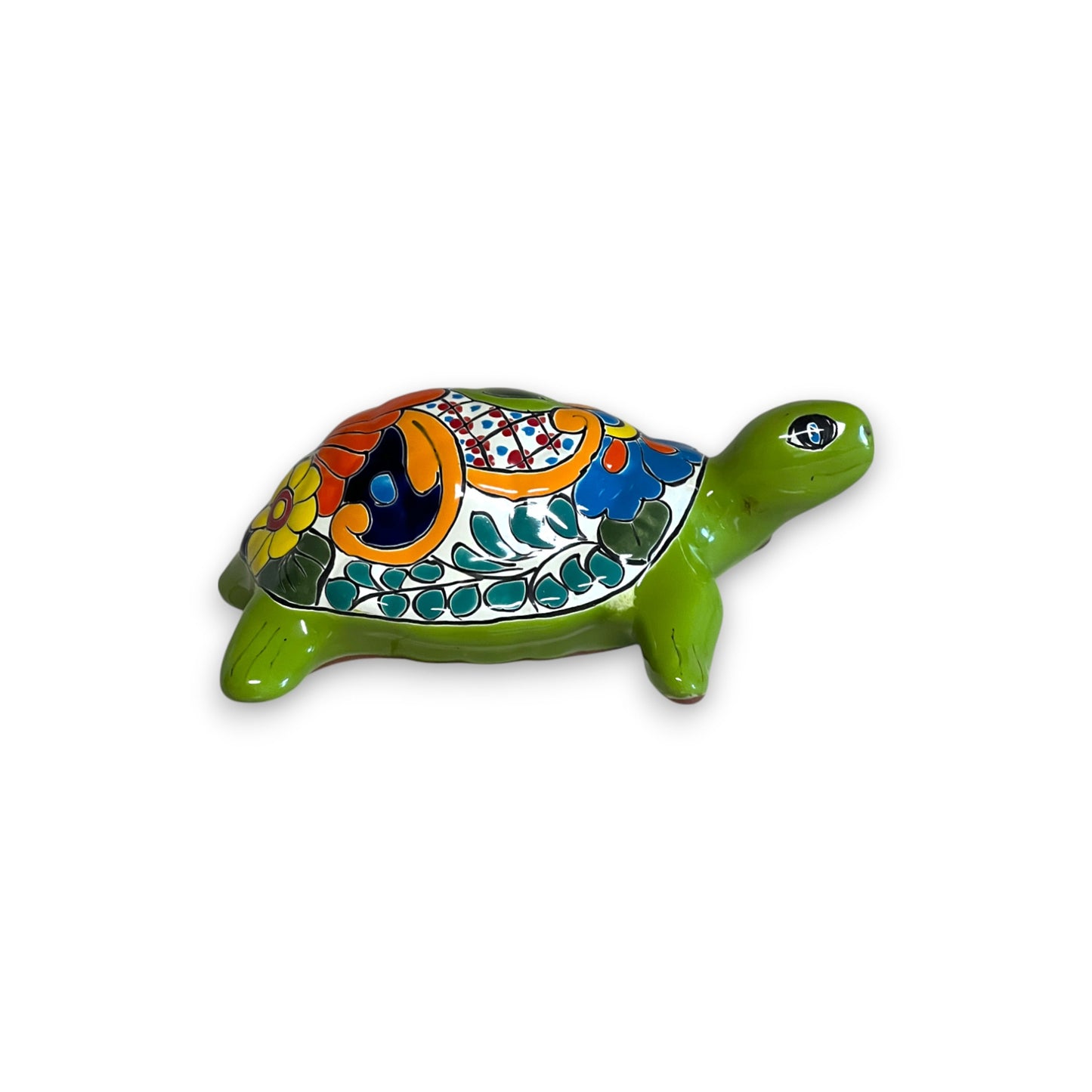 Talavera Sea Turtle Statue | Colorful Hand-Painted Mexican Decor