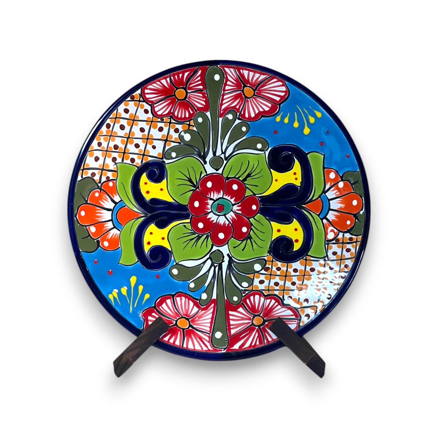 11.5" Talavera Dinner Plate | Hand-Painted Mexican Folk Art Dish