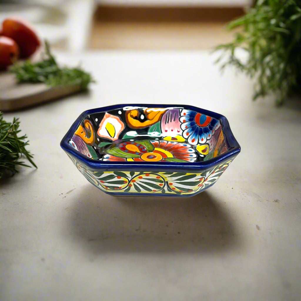 6.5" Square Talavera Bowl | Hand-Painted Mexican Dinnerware