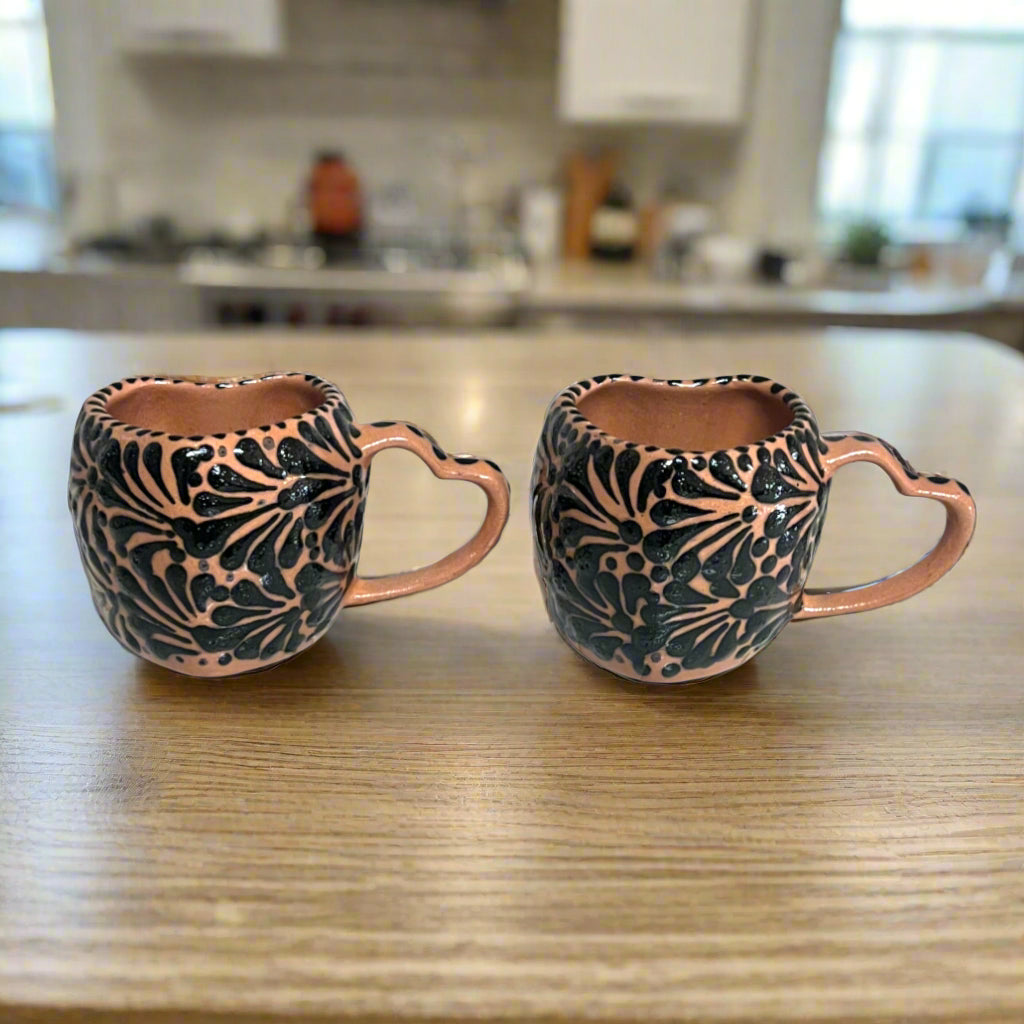 Black Talavera Heart Mug – Slightly Imperfect & Handmade