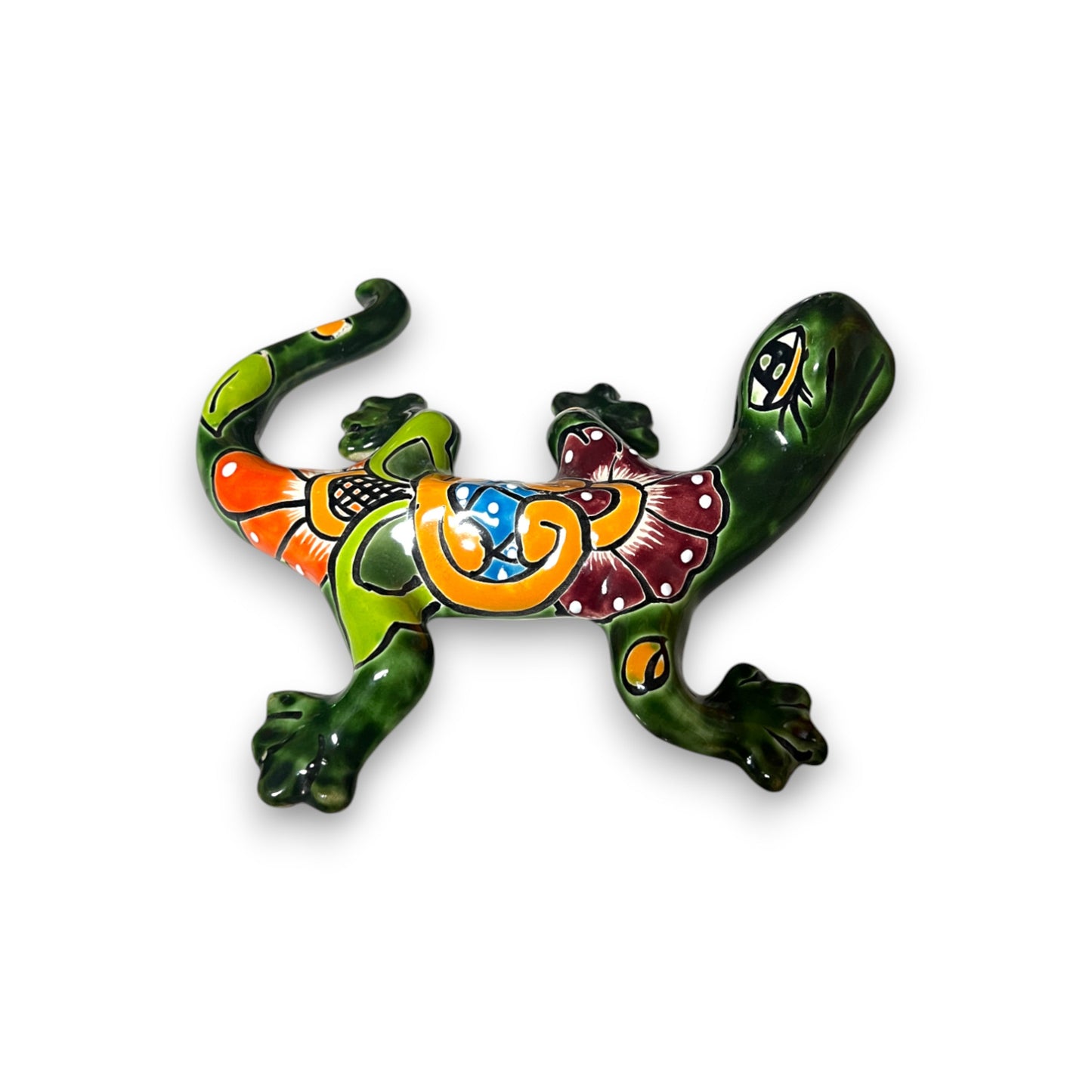 Talavera Lizard Figurine | Hand-Painted Mexican Ceramic Sculpture