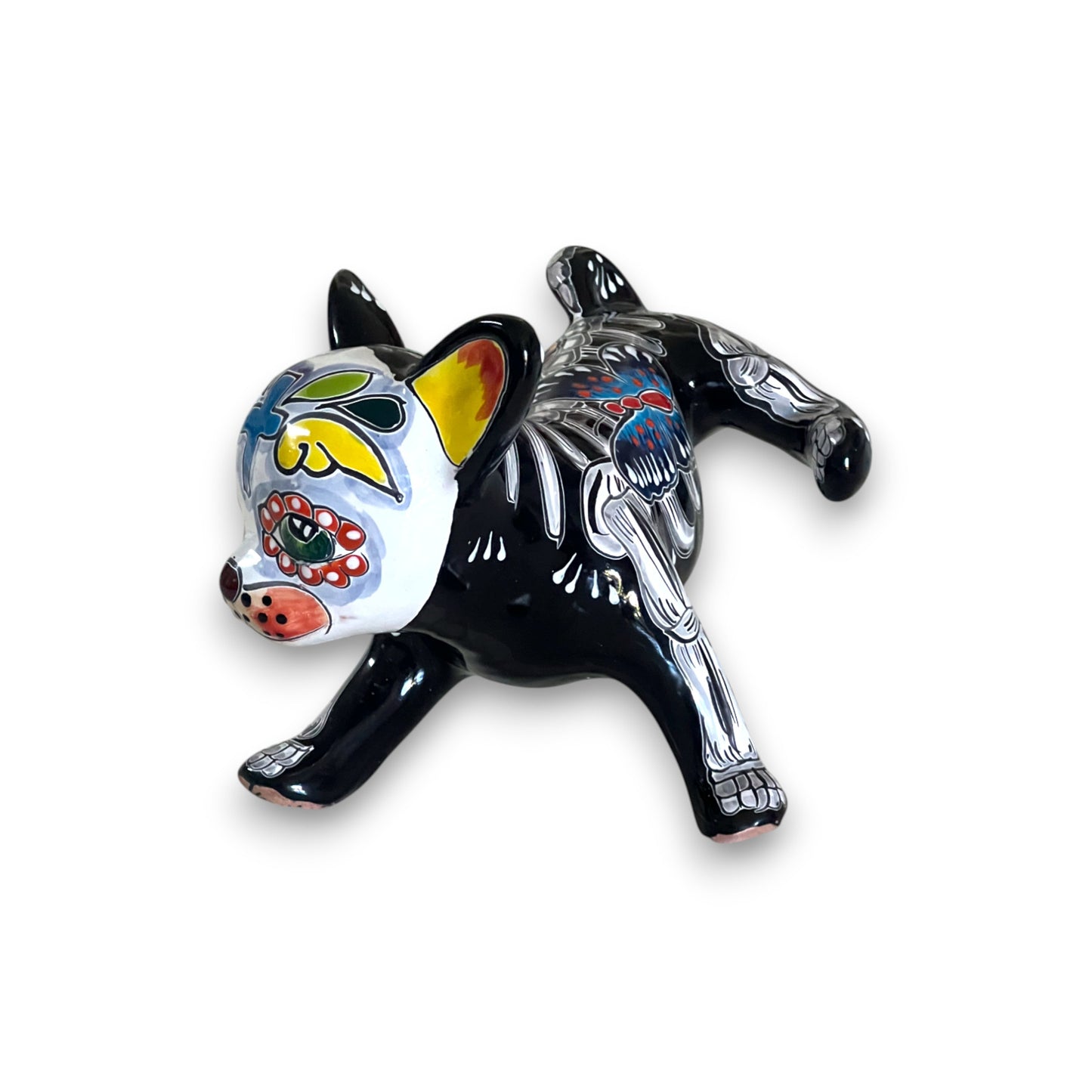 Talavera Peeing Chihuahua | Day of the Dead Mexican Figurine