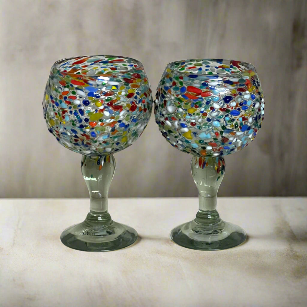 Mexican Margarita Glass | Fish Bowl Confetti Pebble
