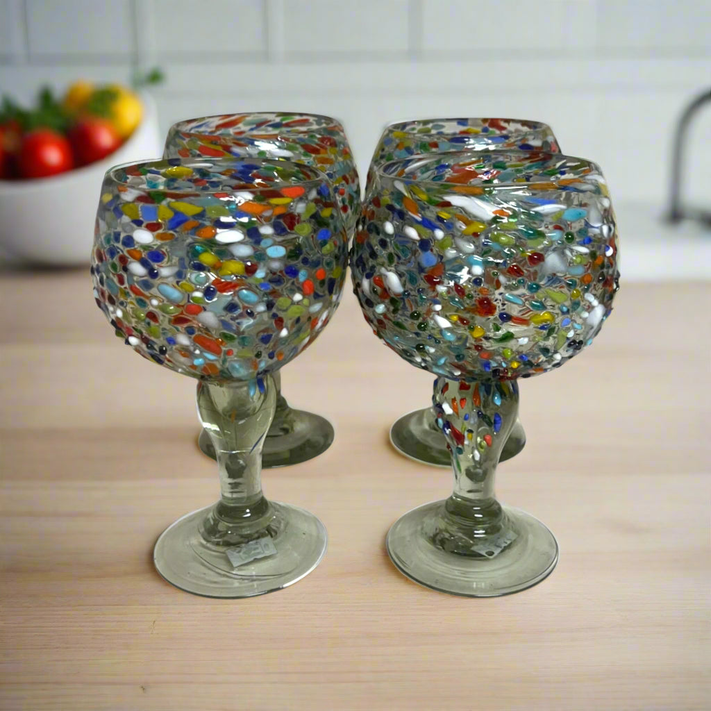 Mexican Margarita Glass | Fish Bowl Confetti Pebble