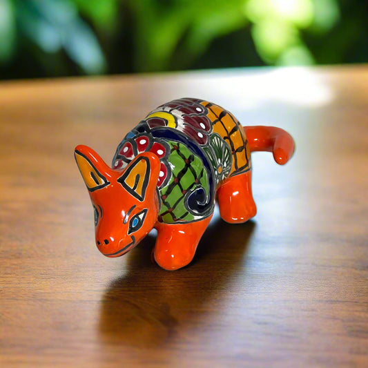 Talavera Armadillo Figurine | Hand-Painted Mexican Decor
