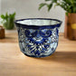 Talavera Flower Pot | Handcrafted Blue & White Mexican Ceramic