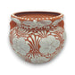 Handcrafted Talavera Flower Pot | Terracotta & White Design