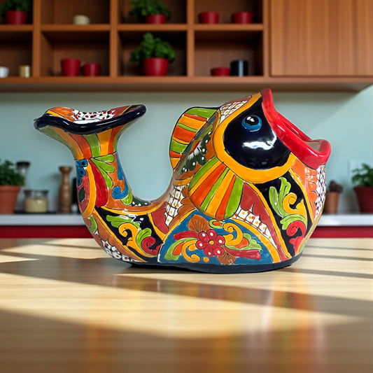 Talavera Fish Planter | Hand-Painted Mexican Ceramic Decor
