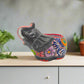 Talavera Elephant Planter | Hand-Painted Gray Ceramic Pot