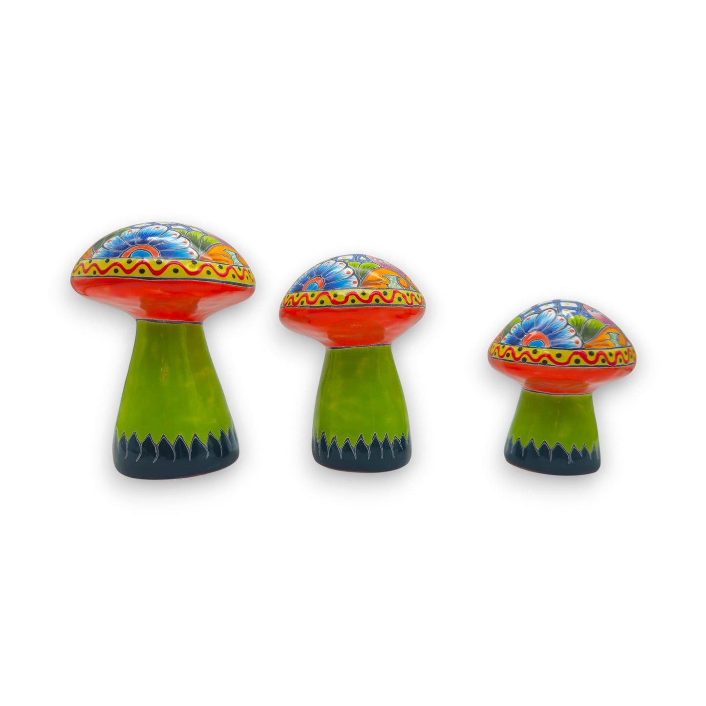 Talavera Mushroom Set | Vibrant Hand-Painted Mexican Decor