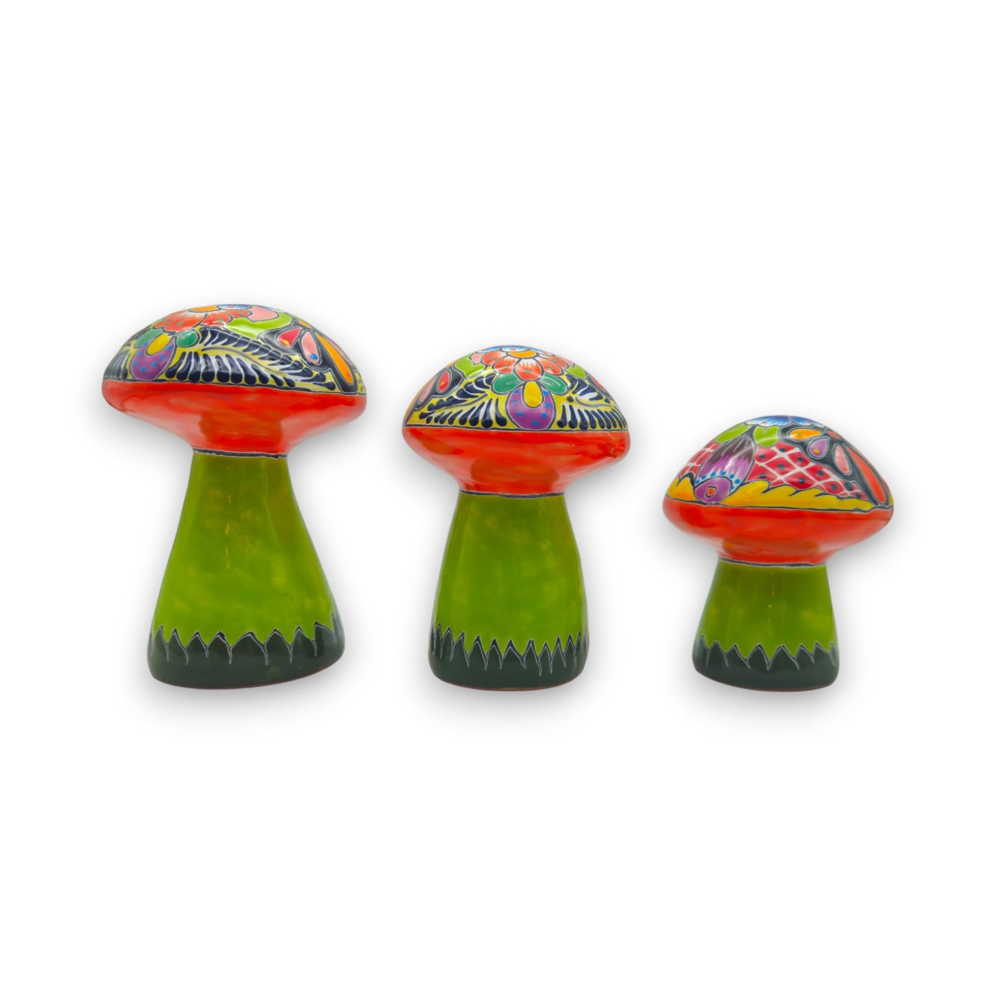 Talavera Mushroom Set | Vibrant Hand-Painted Mexican Decor