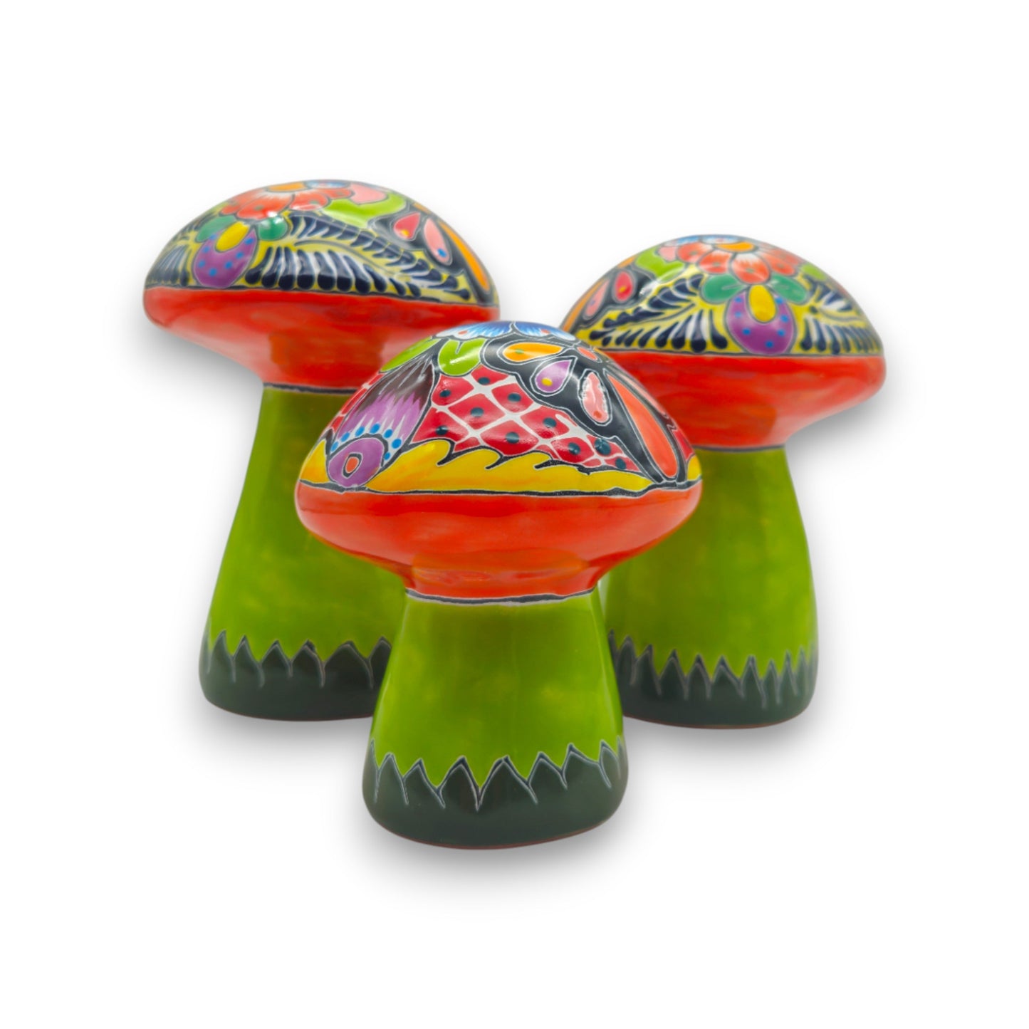 Talavera Mushroom Set | Vibrant Hand-Painted Mexican Decor