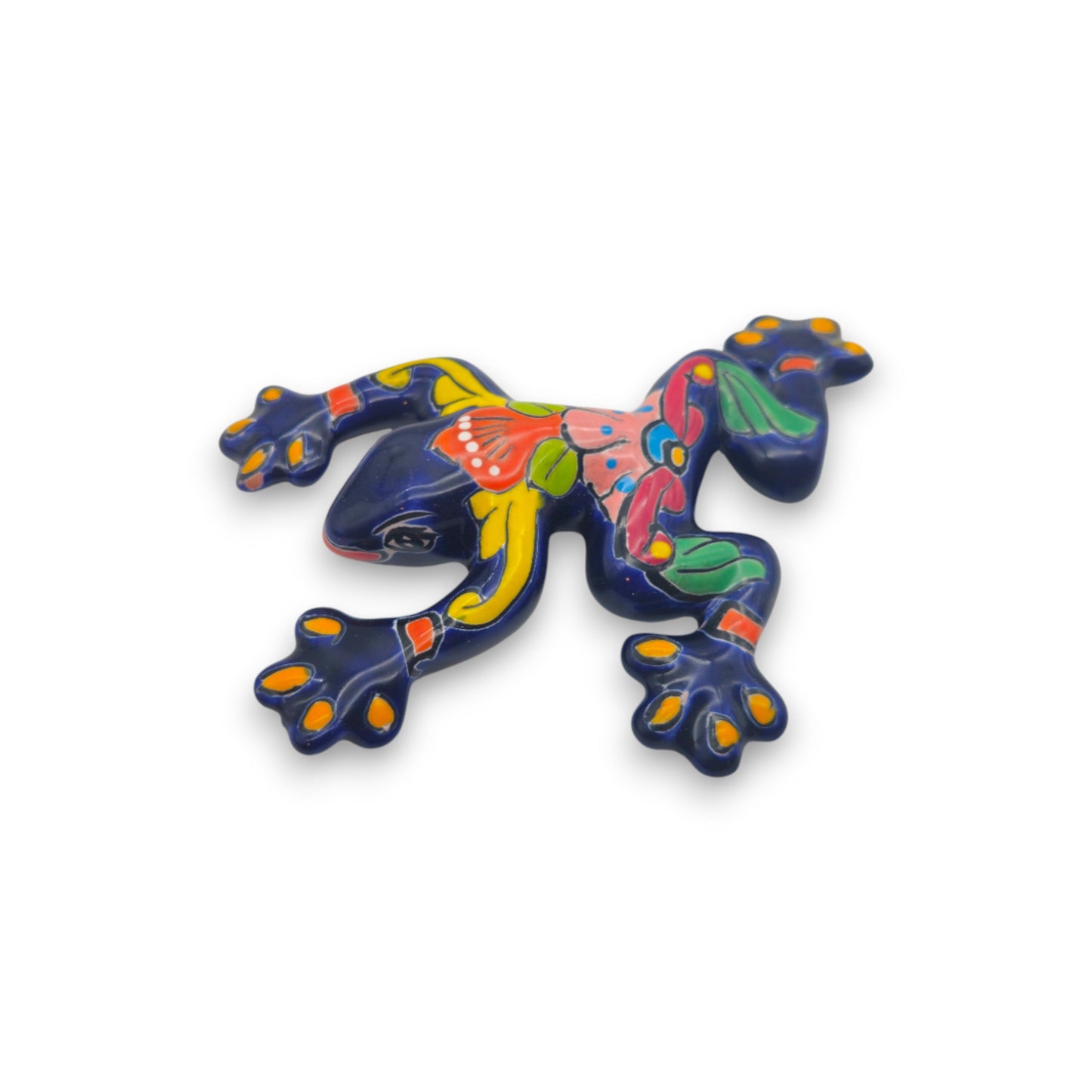 Hand-Painted Talavera Frog | Mexican Wall Art Figurine