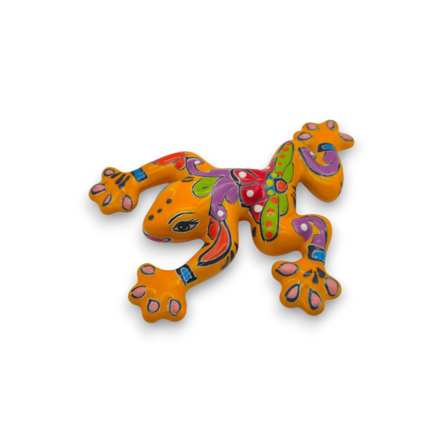Hand-Painted Talavera Frog | Mexican Wall Art Figurine