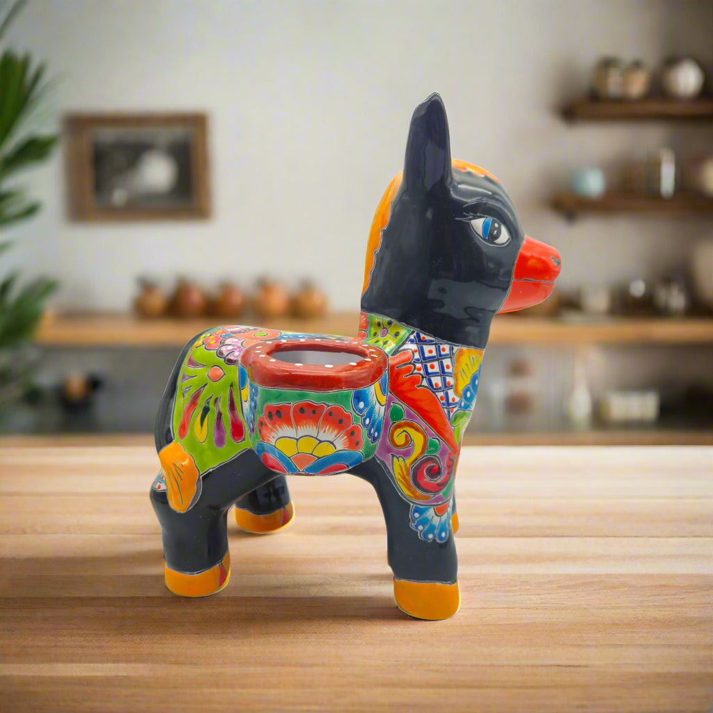 Talavera Donkey Planter | Mexican Ceramic Burro Pot