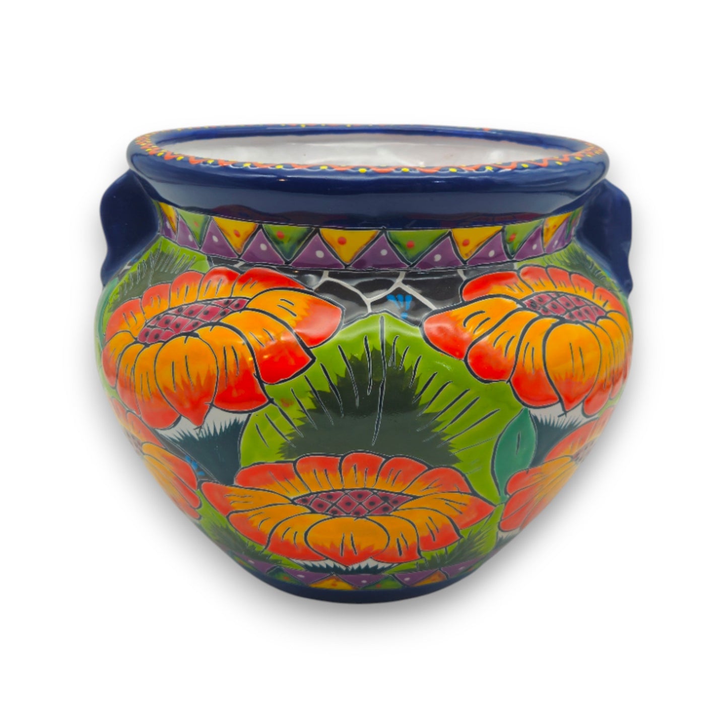 Talavera Ceramic Planter | Bright Sunflower Pot