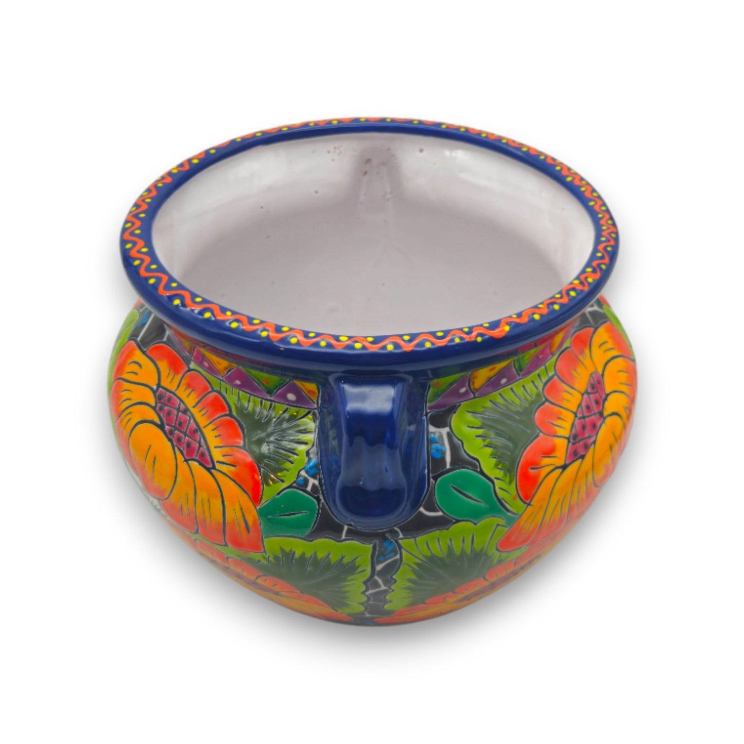Talavera Ceramic Planter | Bright Sunflower Pot