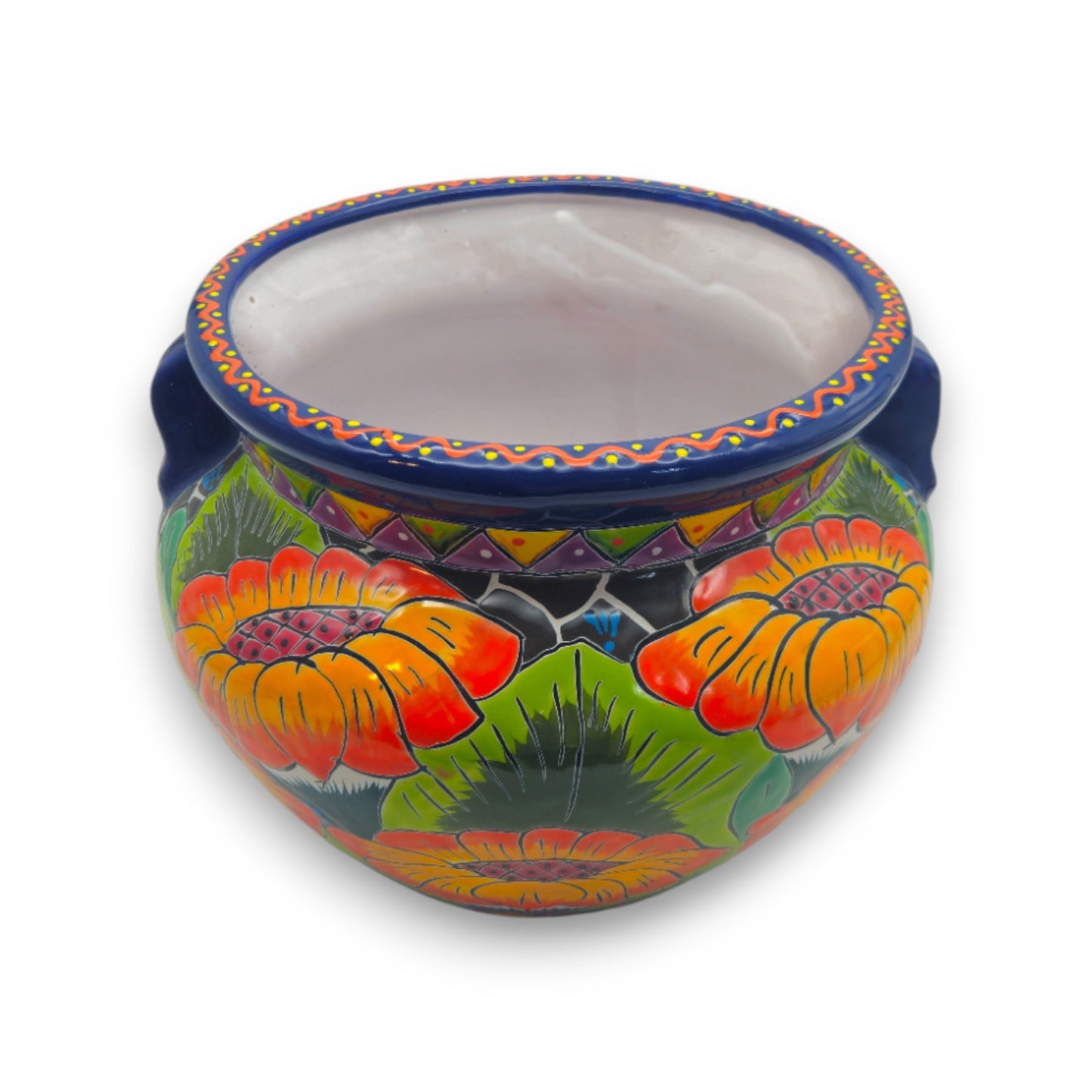 Talavera Ceramic Planter | Bright Sunflower Pot