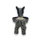 Floral Black & White Talavera Donkey Planter | Mexican Pottery
