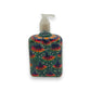 Peacock Feather Talavera Soap Dispenser | Hand-Painted Ceramic