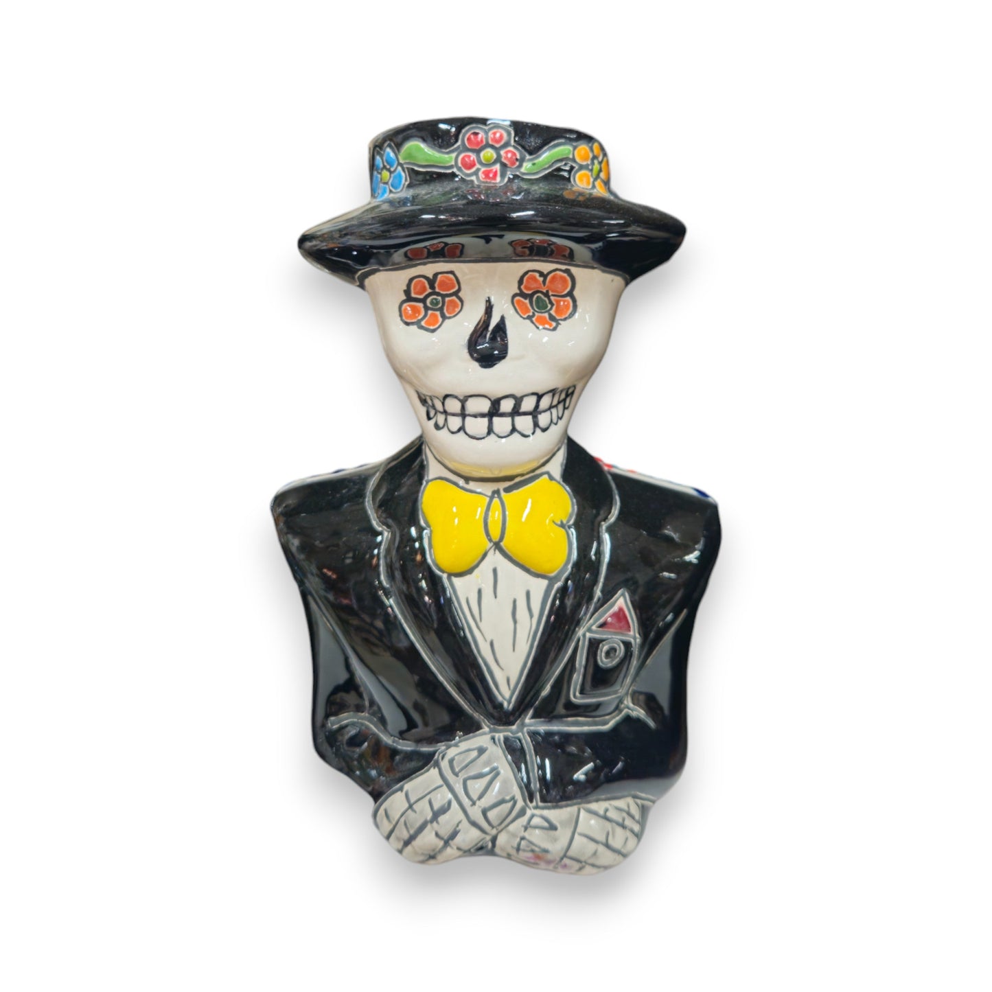 Talavera Skeleton Planter | Day of the Dead Ceramic Pot