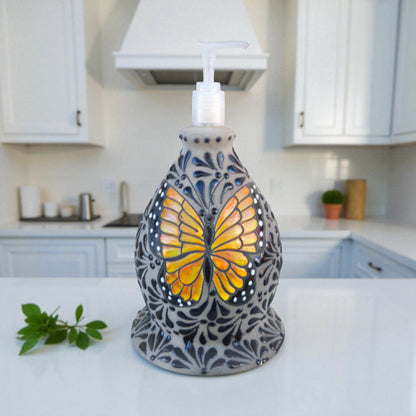 Talavera Butterfly Soap Dispenser | Hand-Painted Ceramic