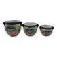 Cobalt Blue Rim Talavera Pot Trio | Small Hand-Painted Planters