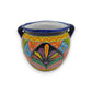 Cobalt Blue Rim Talavera Pot Trio | Small Hand-Painted Planters