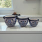 Blue & White Talavera Planter Trio | Hand-Painted Pot Set