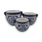 Blue & White Talavera Planter Trio | Hand-Painted Pot Set