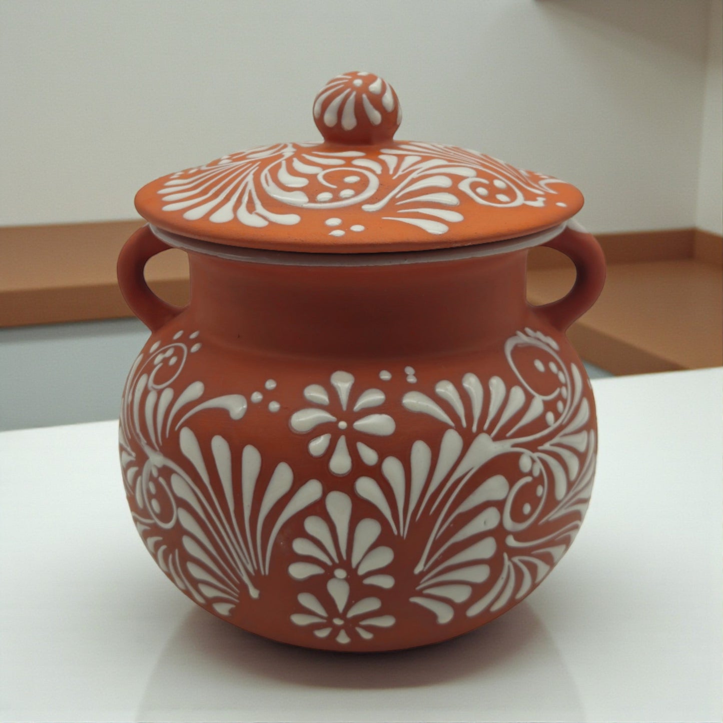 Talavera Frijolero Bean Pot with Lid | Mexican Clay Pot