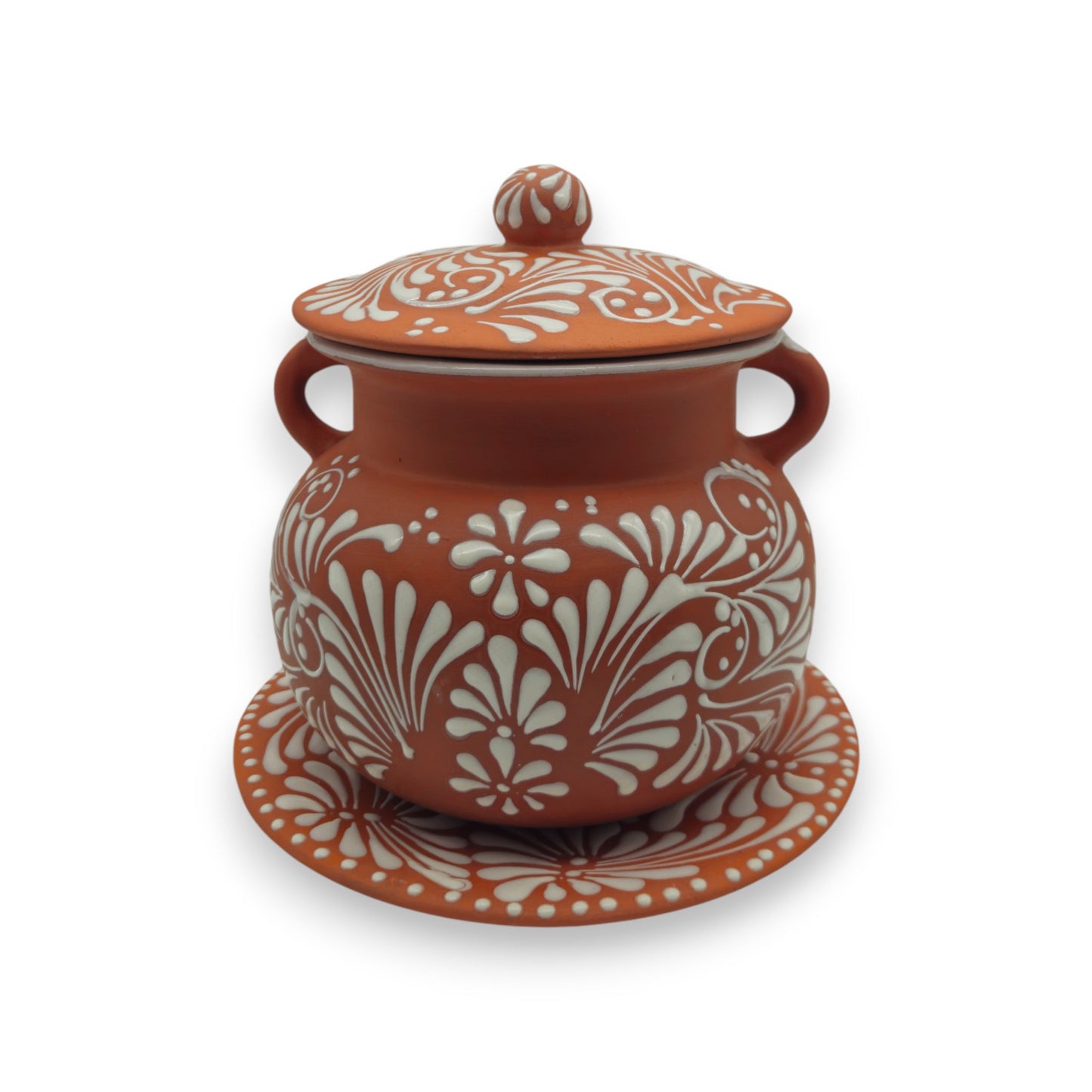 Talavera Frijolero Bean Pot with Lid | Mexican Clay Pot