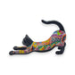 Talavera Stretching Cat Figurine | Multicolor Mexican Art