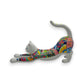 Talavera Stretching Cat Figurine | Multicolor Mexican Art