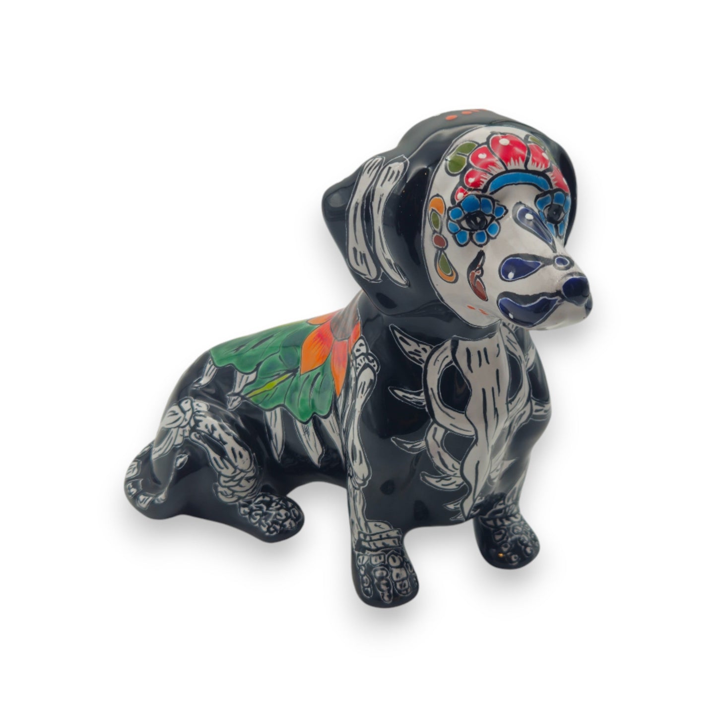Talavera Dachshund Figurine | Day of the Dead Ceramic Dog