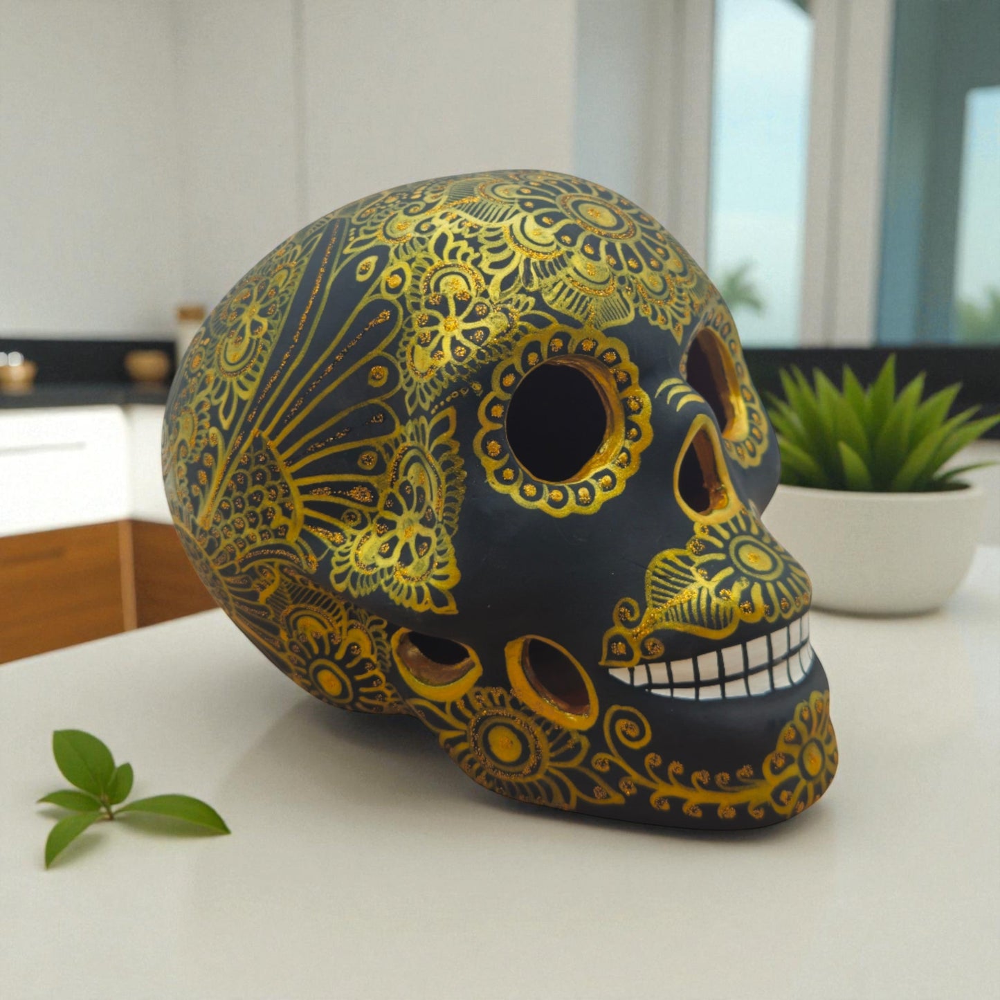 Talavera Calavera Skull | Hand-Painted Ceramic Decor