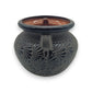 Talavera Floral Pot | Handcrafted Black Design